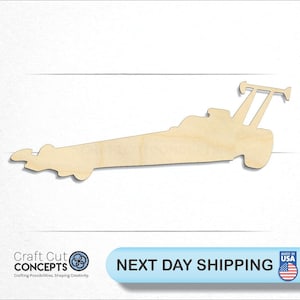 Drag Race Car - Laser Cut Unfinished Wood Cutout Craft Shapes