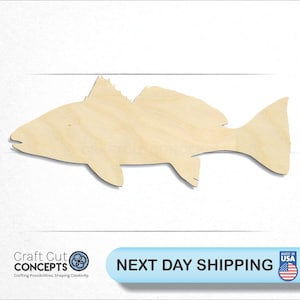 Red Drum Fish - Laser Cut Unfinished Wood Cutout Craft Shapes