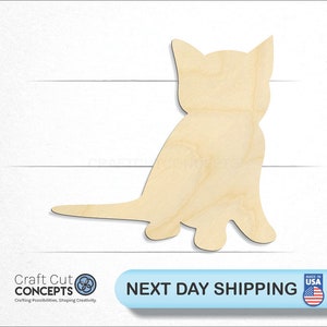 Cat - Laser Cut Out Unfinished Wood Craft Shape CAT64 Cat - Laser Cut Out Unfinished Wood Craft Shape CAT64