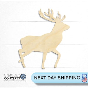 Deer Silhouette - Laser Cut Unfinished Wood Cutout Craft Shapes