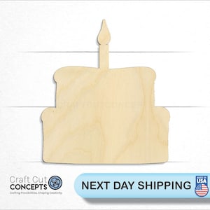 Cake - Laser Cut Unfinished Wood Cutout Craft Shapes