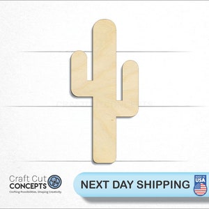 Straight Cactus Shape - Large & Small - Pick Size - Laser Cut Unfinished Garden Desert Dry Flower Cactus Cacti western (SO-0205-01)*1-24