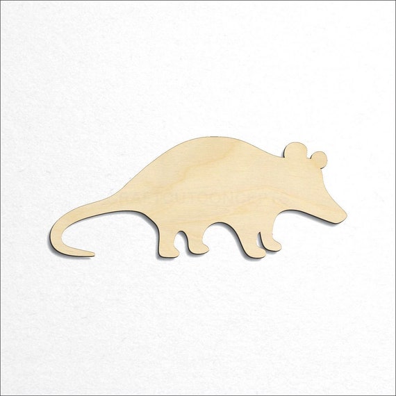 Opossum - Laser Cut Out Unfinished Wood Craft Shape ANML35 Opossum - Laser Cut Out Unfinished Wood Craft Shape ANML35