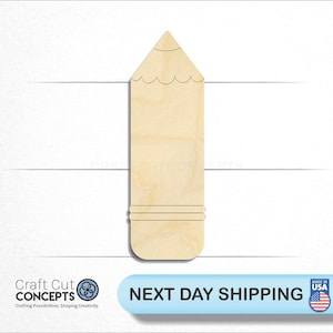 Wide Classroom Pencil - Laser Cut Unfinished Wood Cutout Craft Shapes
