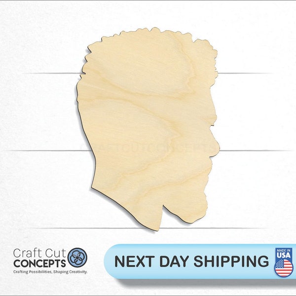 Male Mannequin Silhouette Head - Laser Cut Unfinished Wood Cutout Craft Shapes