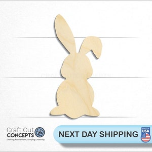 Cartoon Easter Bunny - Laser Cut Unfinished Wood Cutout Craft Shapes