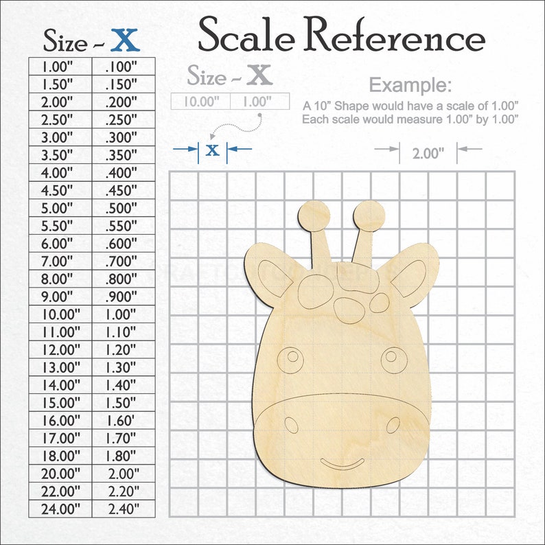 Cute Baby Giraffe Head - Laser Cut Unfinished Wood Cutout Craft Shapes ...