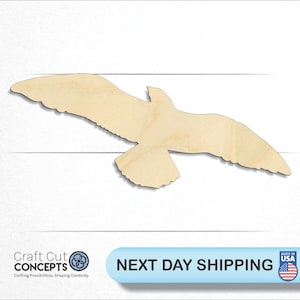 Flying Sea Bird Seagull Turn - Laser Cut Unfinished Wood Cutout Craft Shapes