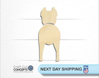 Cane Corso Dog Front Back Silhouette - Laser Cut Unfinished Wood Cutout Craft Shapes