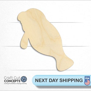 Cute Manatee Seal - Laser Cut Unfinished Wood Cutout Craft Shapes