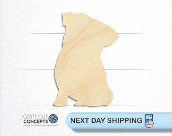 Pug - Laser Cut Unfinished Wood Cutout Craft Shapes