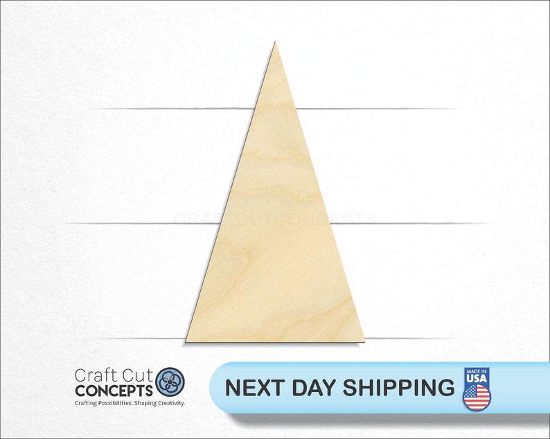 Triangle Shape Equilateral wood craft blank, front view, ships next day