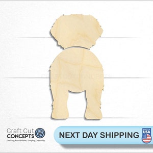 Saint Bernard Dog Front Back Silhouette - Laser Cut Unfinished Wood Cutout Craft Shapes