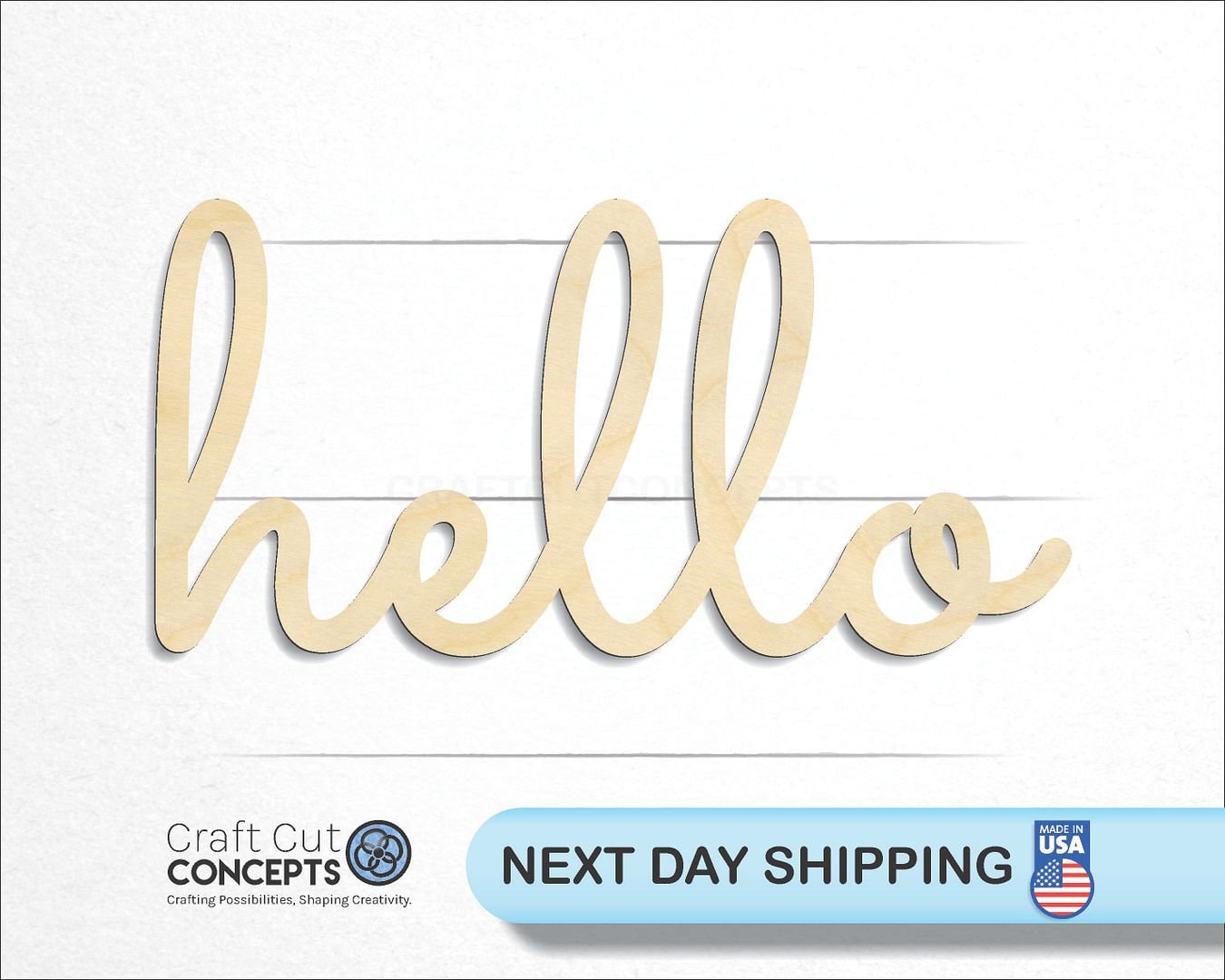 Word Hello - Laser Cut Out Unfinished Wood Craft Shape WRD1 Word Hello - Laser Cut Out Unfinished Wood Craft Shape WRD1