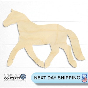 Trotting Farm Horse - Laser Cut Unfinished Wood Cutout Craft Shapes