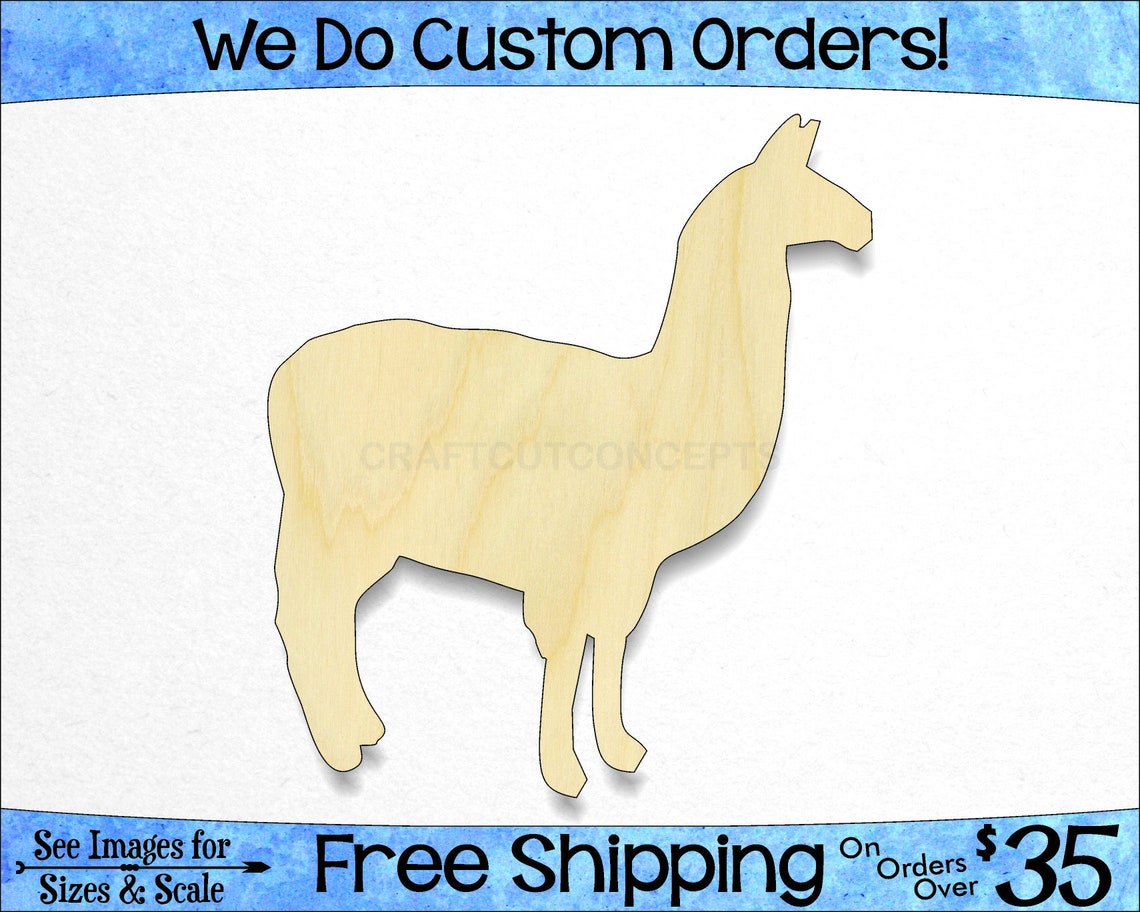Llama Shape Large & Small Pick Size Laser Cut Unfinished Etsy