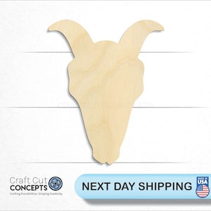 Goat Skull - Laser Cut Unfinished Wood Cutout Craft Shapes