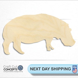 Hippopotamus Hippo - Laser Cut Unfinished Wood Cutout Craft Shapes