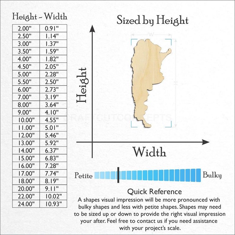 Argentina South America Country Cutout  Baltic Birch craft wood blank sizes available