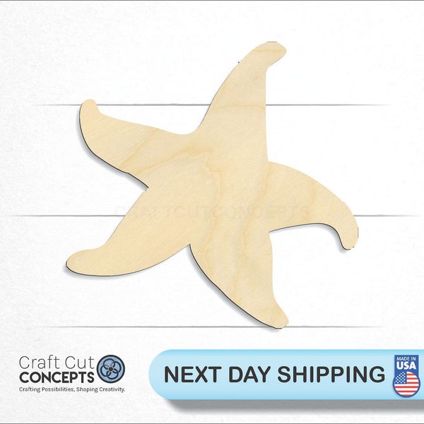 Starfish - Laser Cut Unfinished Wood Cutout Craft Shapes