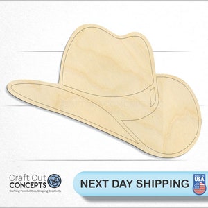 Cowboy Hat - Laser Cut Out Unfinished Wood Craft Shape CLT18 Cowboy Hat - Laser Cut Out Unfinished Wood Craft Shape CLT18