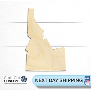 State Idaho - Laser Cut Out Unfinished Wood Craft Shape STAT60 State Idaho - Laser Cut Out Unfinished Wood Craft Shape STAT60