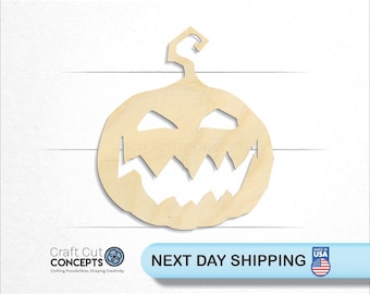 Jack-O-Lantern Shape - Laser Cut Unfinished Wood Cutout Craft Shapes
