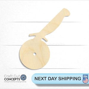Pizza Cutter - Laser Cut Unfinished Wood Cutout Craft Shapes