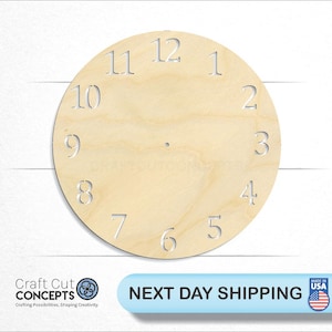 Numbered Clock - Laser Cut Unfinished Wood Cutout Craft Shapes