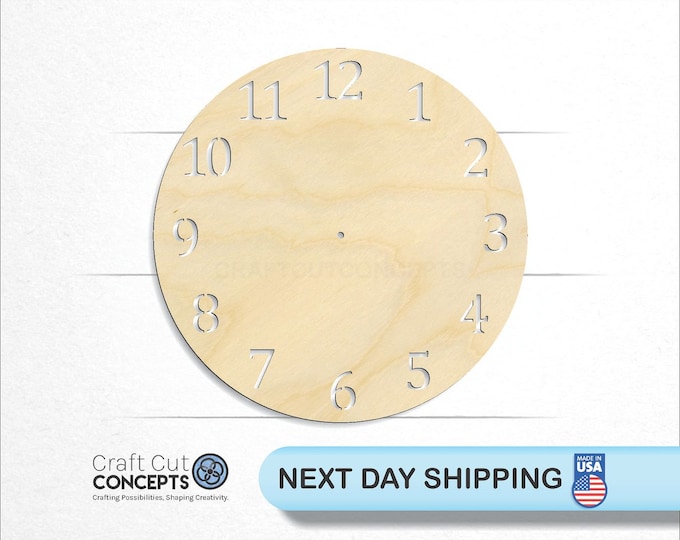 Numbered Clock Laser Cut Unfinished Wood Cutout Craft Shapes - Etsy