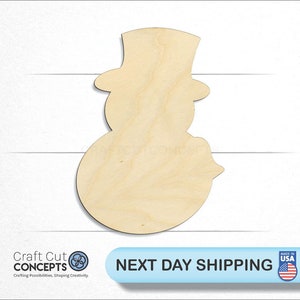 Snowman - Laser Cut Unfinished Wood Cutout Craft Shapes