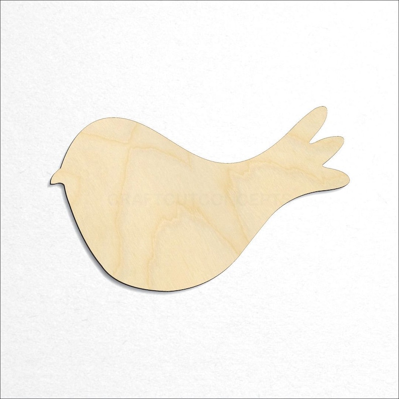 Bird Cute Craft Shape craft blank top down view product photo.