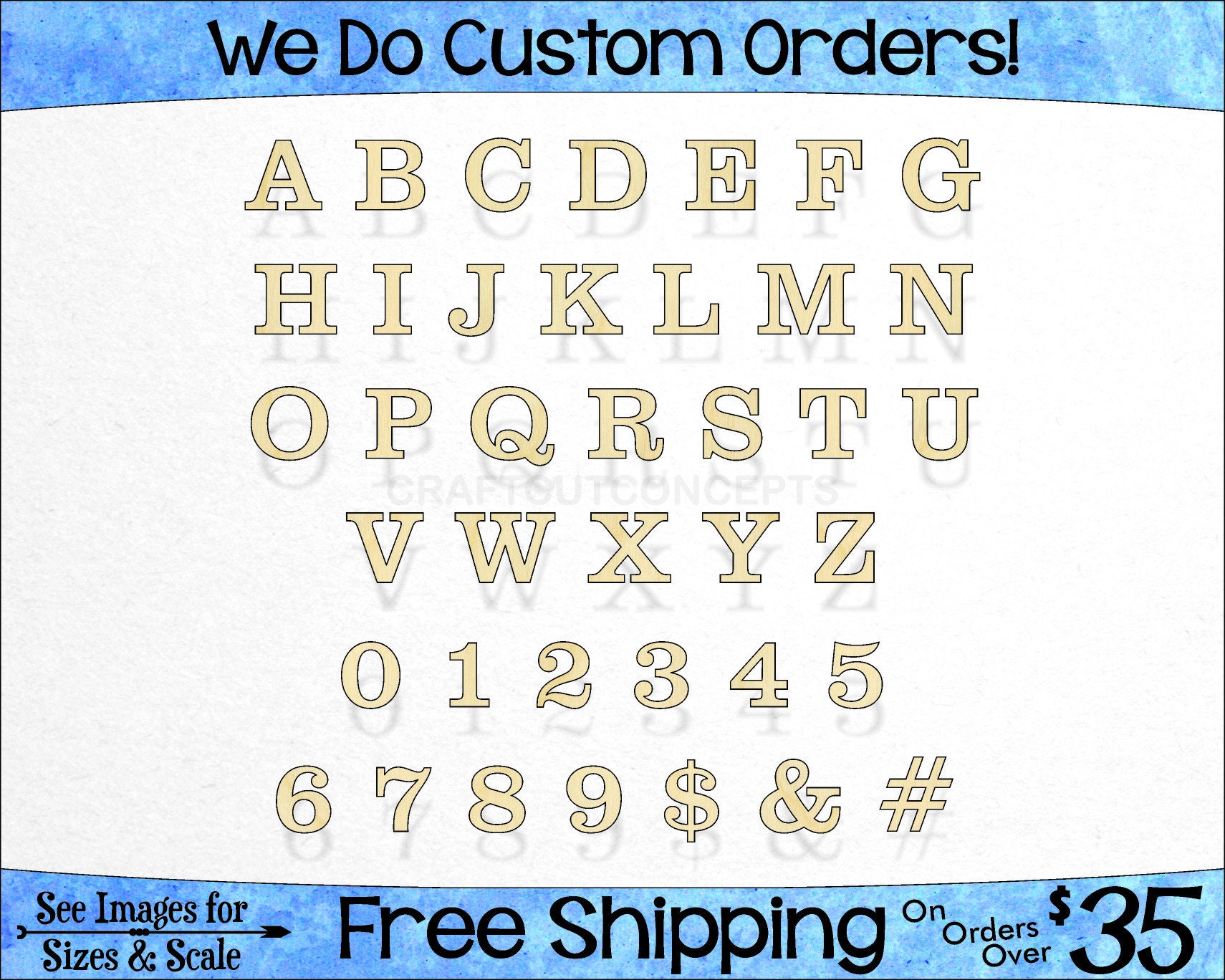 Bulk Tiny Miniature Unfinished Wooden Letters & Numbers, Mini