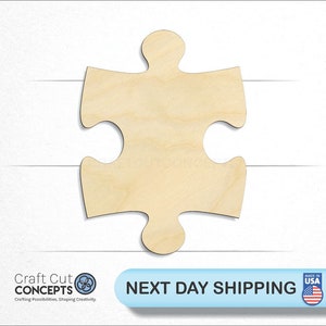 Jigsaw Puzzle Piece - Laser Cut Unfinished Wood Cutout Craft Shapes