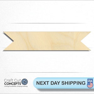 Straight Banner Shape - Laser Cut Unfinished Wood Cutout Craft Shapes