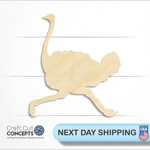 Running Ostrich - Laser Cut Unfinished Wood Cutout Craft Shapes