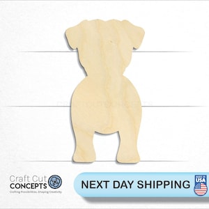 Pug Back Front - Laser Cut Unfinished Wood Cutout Craft Shapes