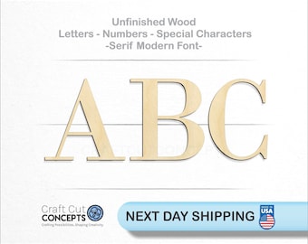 Letters - Laser Cut Unfinished Wood Shapes and Letters