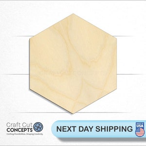 Hexagon Polygon - Laser Cut Unfinished Wood Cutout Craft Shapes