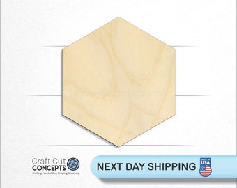 Hexagon Polygon - Laser Cut Unfinished Wood Cutout Craft Shapes