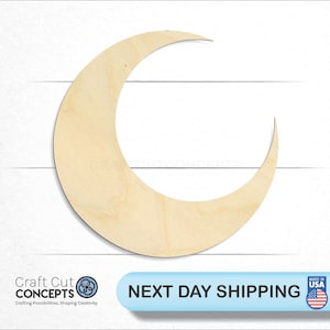 Crescent Moon - Laser Cut Unfinished Wood Cutout Craft Shapes