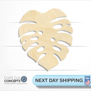 Monstera Leaf - Laser Cut Unfinished Wood Cutout Craft Shapes