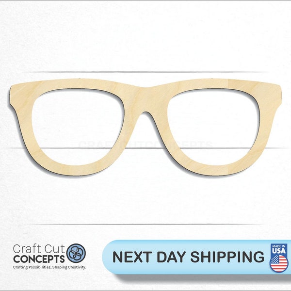 Eye Glasses - Laser Cut Unfinished Wood Cutout Craft Shapes