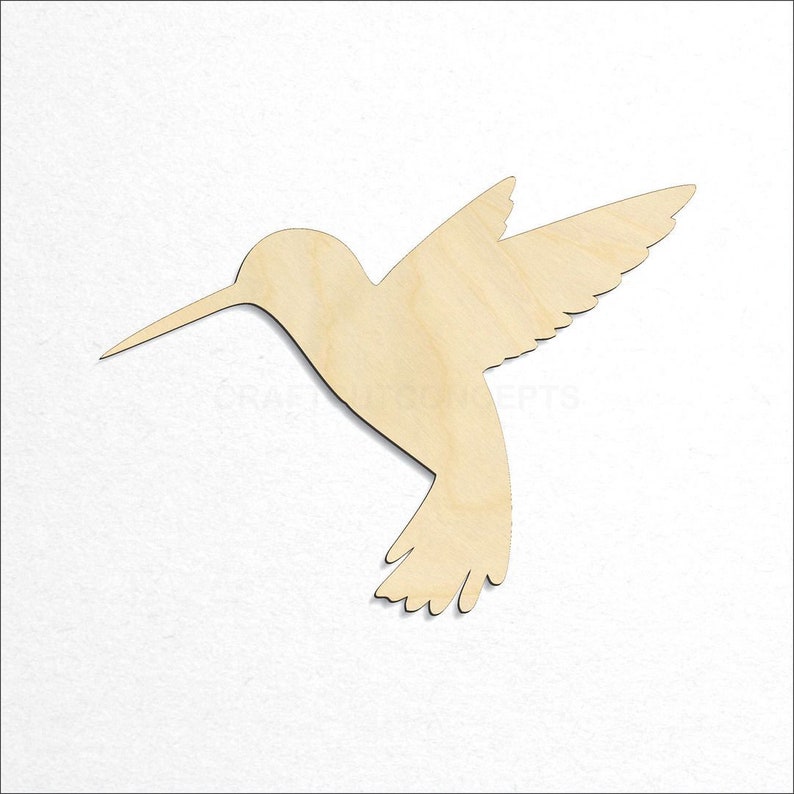 Hummingbird Craft Shape craft blank top down view product photo.