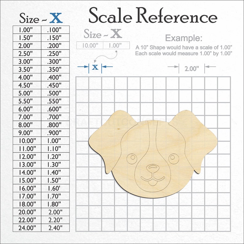 Cute Baby Dog Head - Laser Cut Unfinished Wood Cutout Craft Shapes - Etsy