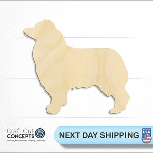 Australian Shepard Dog - Laser Cut Unfinished Wood Cutout Craft Shapes