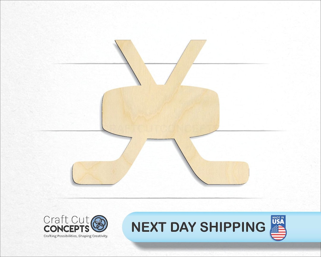 Hockey Stick Sign Laser Cut Unfinished Wood Cutout Craft Shapes Etsy