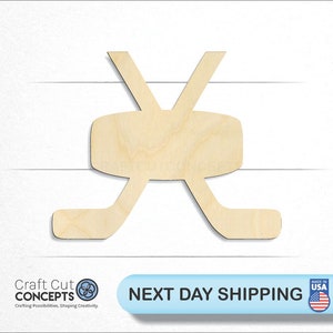 Hockey Stick Sign - Laser Cut Unfinished Wood Cutout Craft Shapes