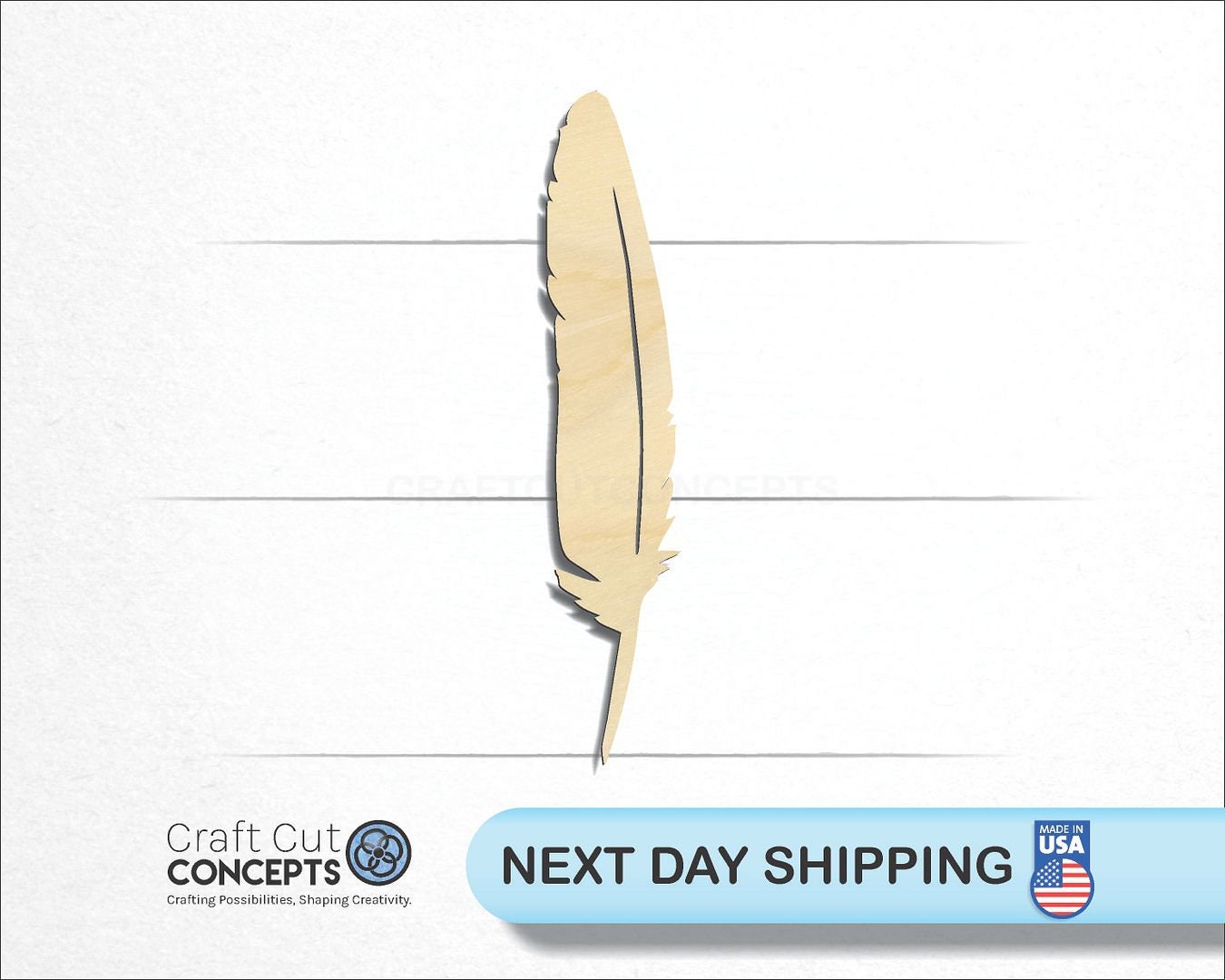 Feather Shape - Laser Cut Unfinished Wood Cutout Craft Shapes
