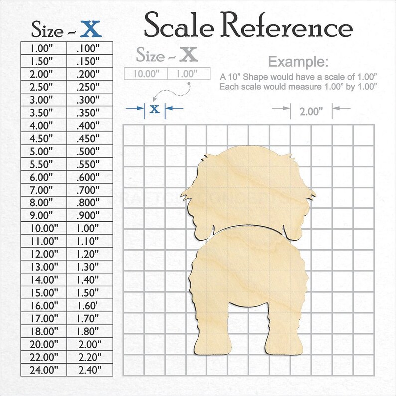 Cockapoo Dog Front Back Silhouette - Laser Cut Unfinished Wood Cutout ...